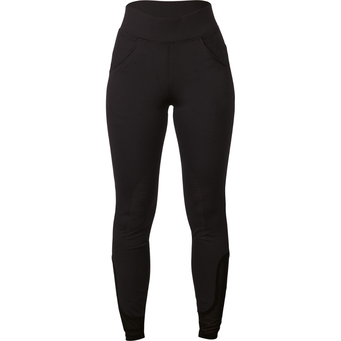 2026 HKM Womens Riding Leggings Tammy Silicone Knee Patch 15869 - Black